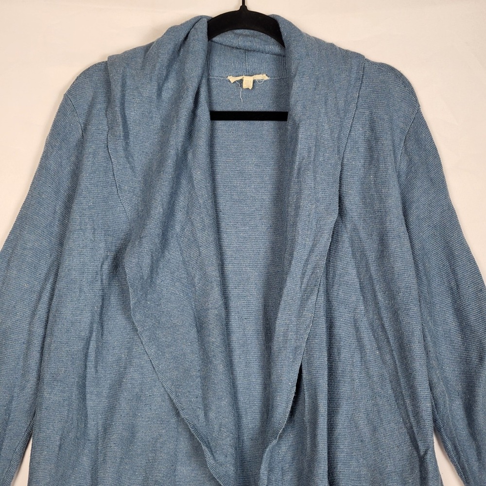 Eileen Fisher Linen Blend Cardigan Sweater Women's Large Light Blue Coastal - Picture 3 of 8